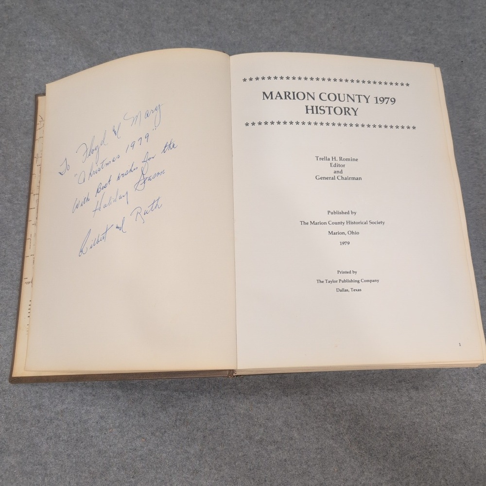 Marion County 1979 History Ohio Hardcover Book Marion County Historical Society - Picture 4 of 5